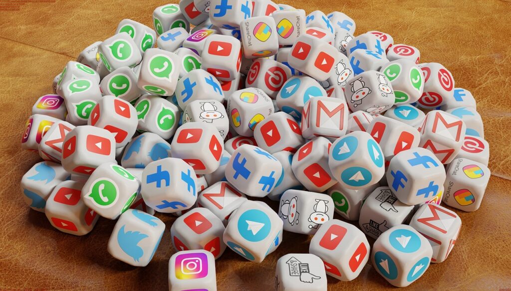 social media icons, social media, cubes